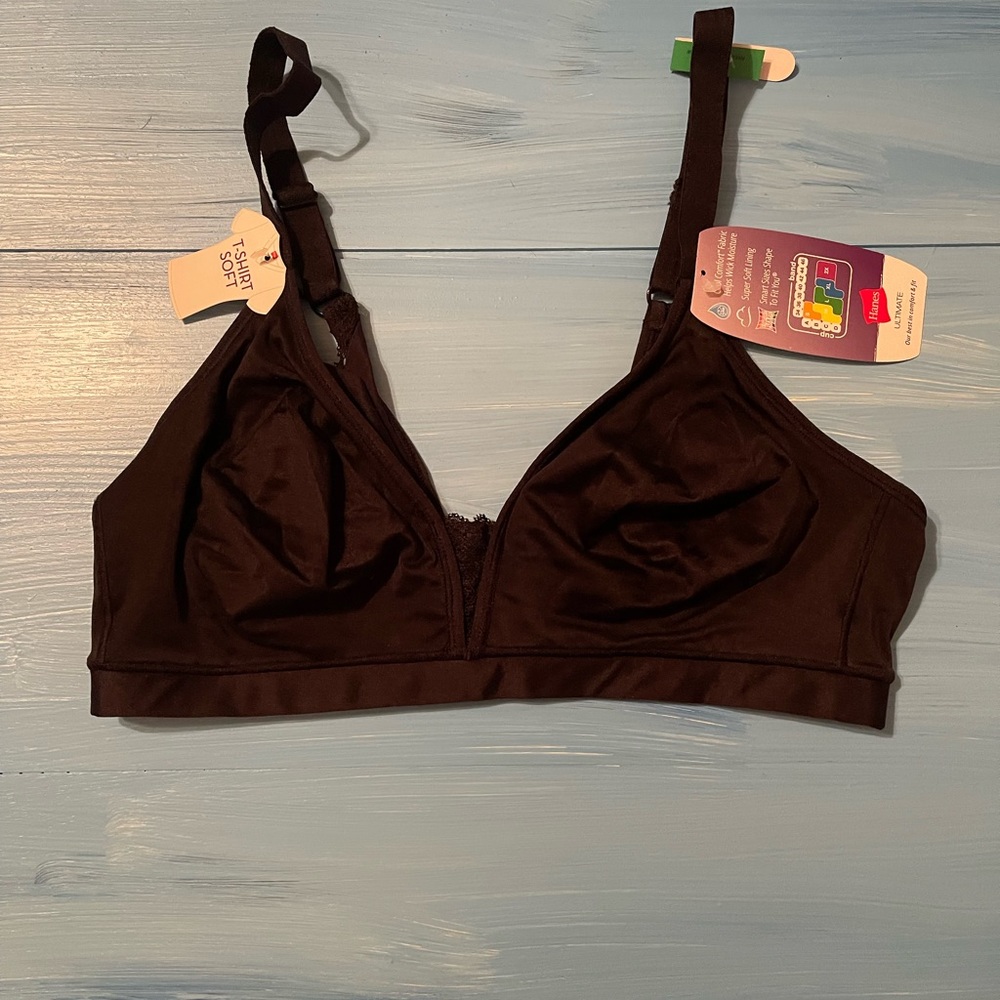 Hanes Black T-Shirt Bra - Size L - NWT